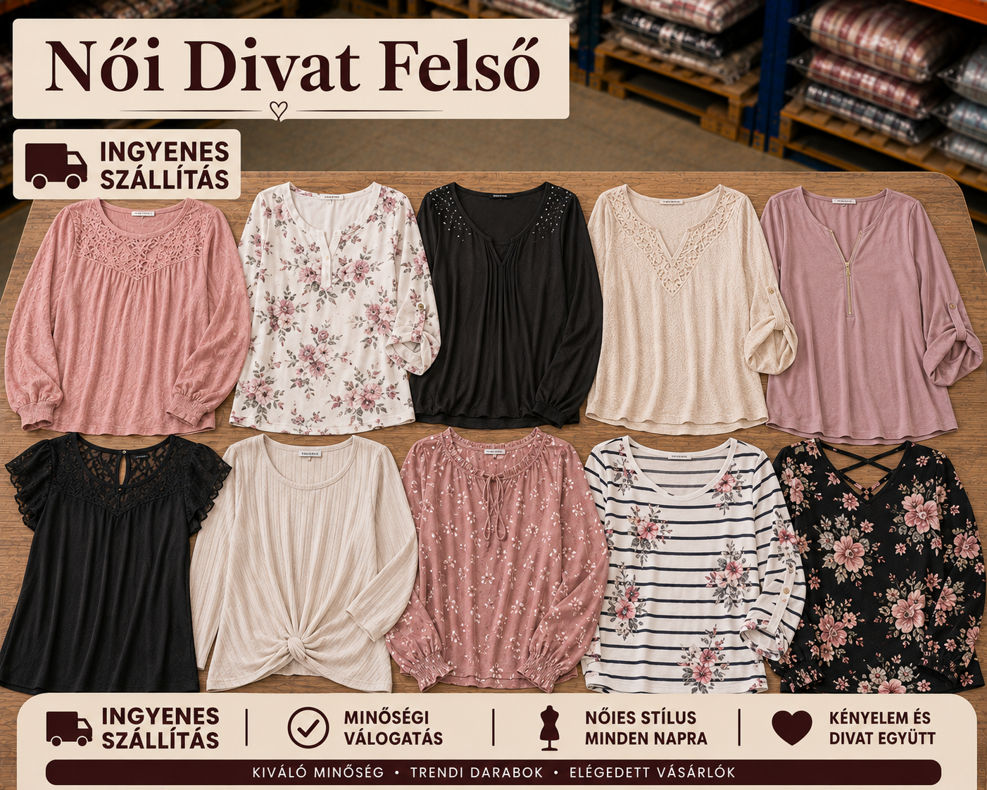 Női Divat Felső Mix – Ősz/Tél – 1. osztály