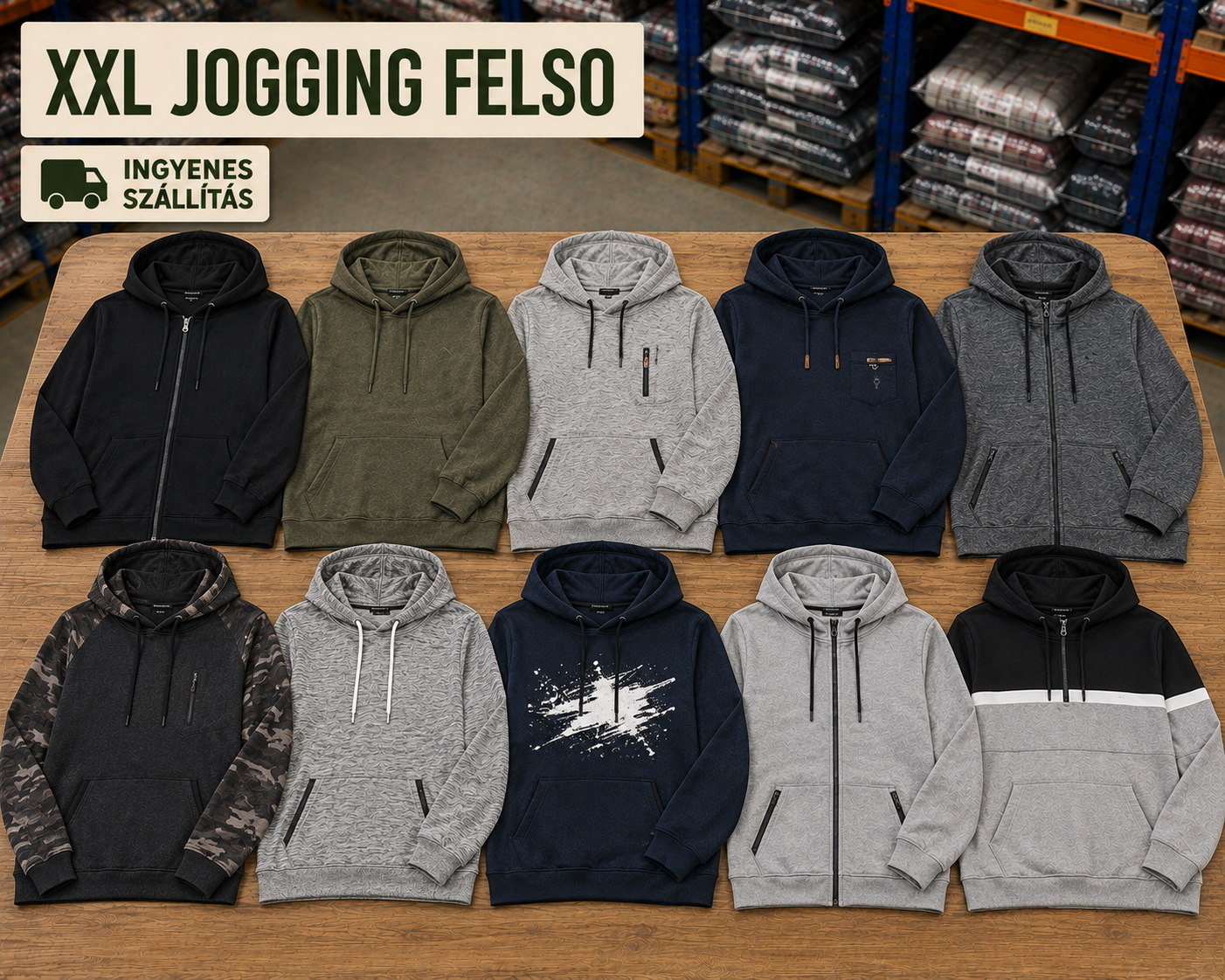XXL Pamut Jogging Felső Mix – 1. osztály
